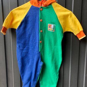 🌈 80-90s Vintage Banana Split Baby Jumpsuit 18 Months Made in Canada Colorblock